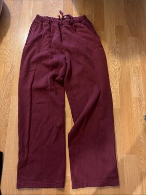 Skims Burgundy Sweatpants with Drawstring